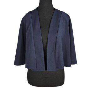 NWT | London Times Petites Navy Blue Open Front Capelet Shrug | 10P
